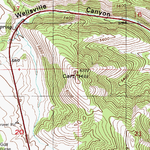 Topographic Map of Cart Hill, UT