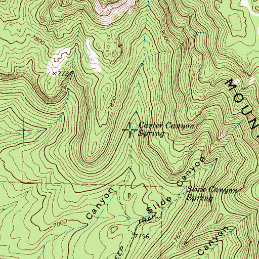 Topographic Map of Carter Canyon Spring, UT