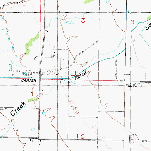Topographic Map of Carter Ditch, UT
