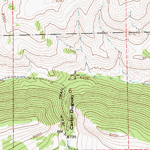Topographic Map of Carter Dugway, UT