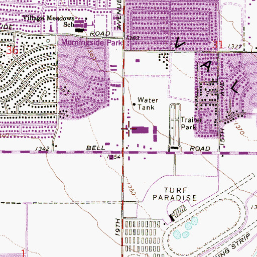 Topographic Map of Deer Valley Plaza Shopping Center, AZ