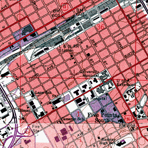 Topographic Map of Abraham Baptist Church (historical), AL