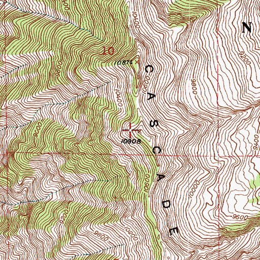 Topographic Map of Cascade Mountain, UT
