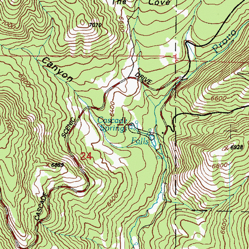Topographic Map of Cascade Springs, UT
