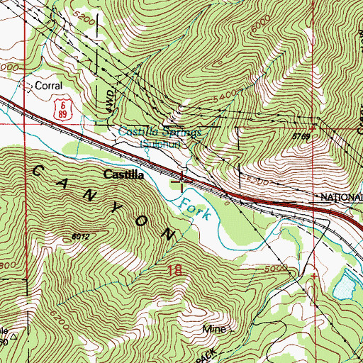 Topographic Map of Castilla, UT