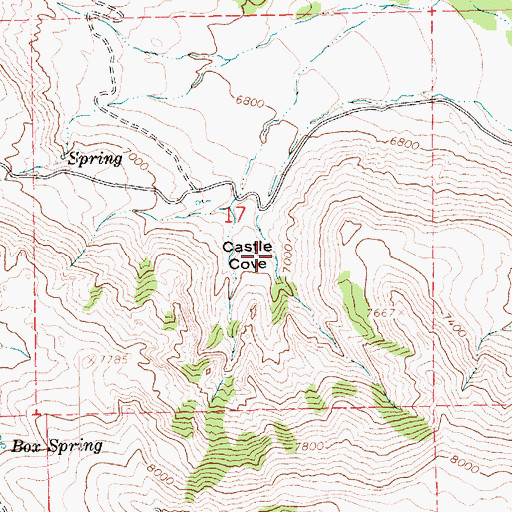 Topographic Map of Castle Cove, UT