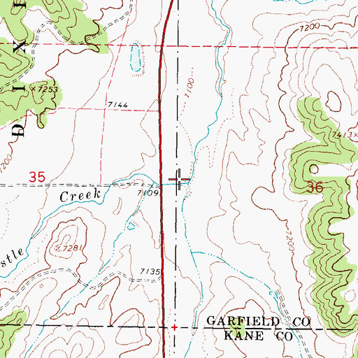 Topographic Map of Castle Creek, UT