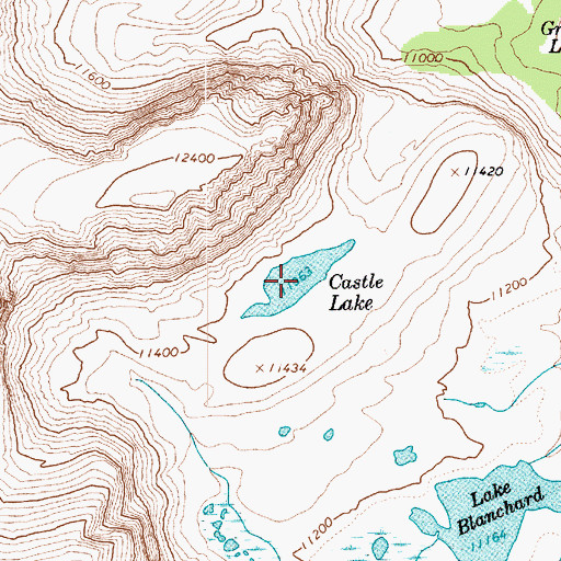 Topographic Map of Castle Lake, UT
