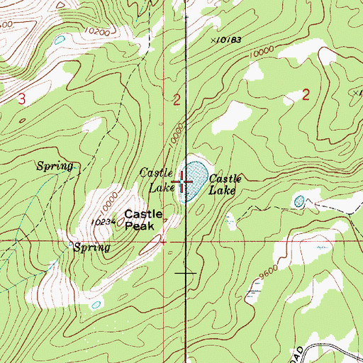 Topographic Map of Castle Lake, UT