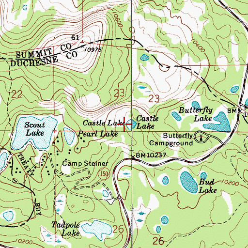 Topographic Map of Castle Lake, UT