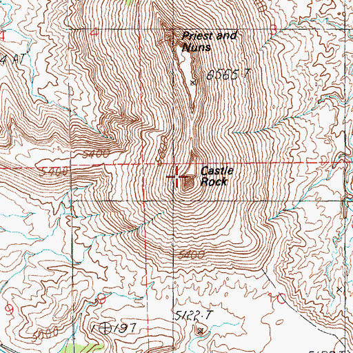 Topographic Map of Castle Rock, UT