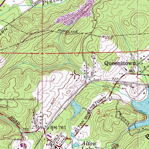 Topographic Map of Acton Church, AL