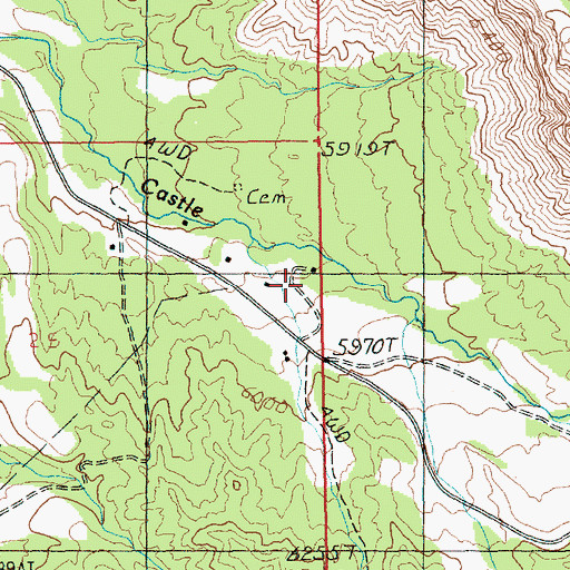 Topographic Map of Castleton, UT
