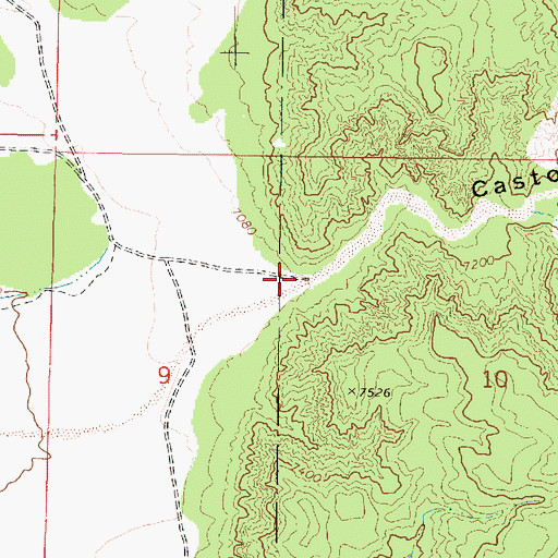 Topographic Map of Casto Canyon, UT
