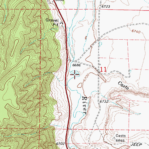 Topographic Map of Casto Wash, UT