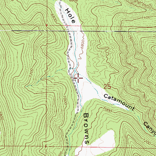 Topographic Map of Catamount Canyon, UT