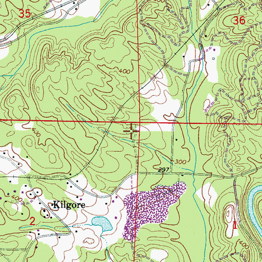 Topographic Map of Adams Cemetery, AL