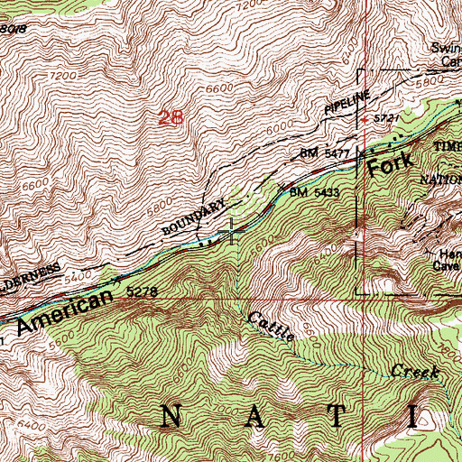 Topographic Map of Cattle Creek, UT