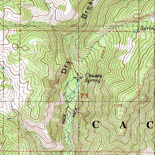 Topographic Map of Causey Spring, UT