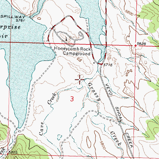 Topographic Map of Cave Creek, UT