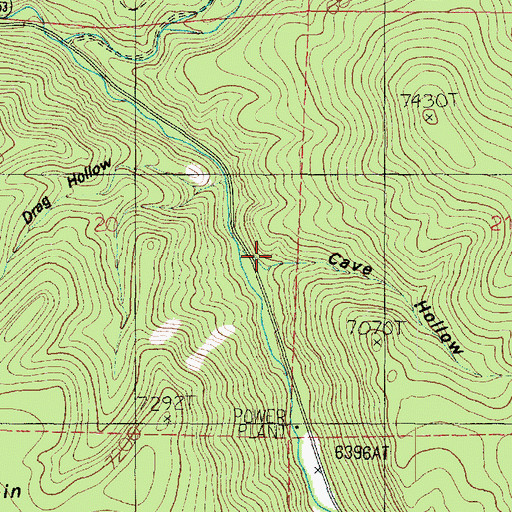 Topographic Map of Cave Hollow, UT