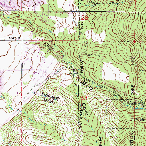 Topographic Map of Cave Hollow, UT