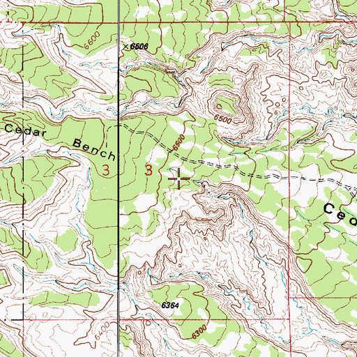 Topographic Map of Cedar Bench, UT