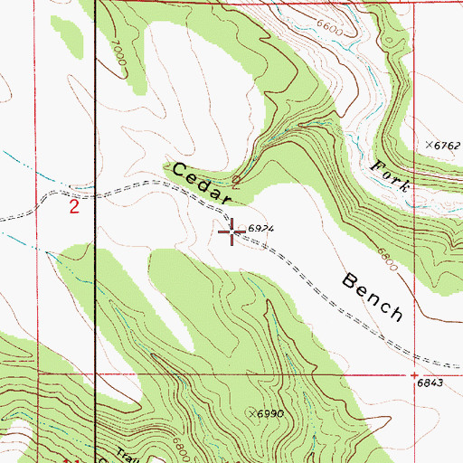 Topographic Map of Cedar Bench, UT