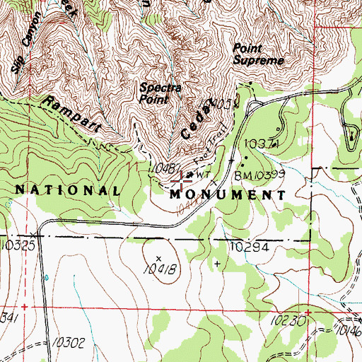 Topographic Map of Cedar Breaks Lodge, UT