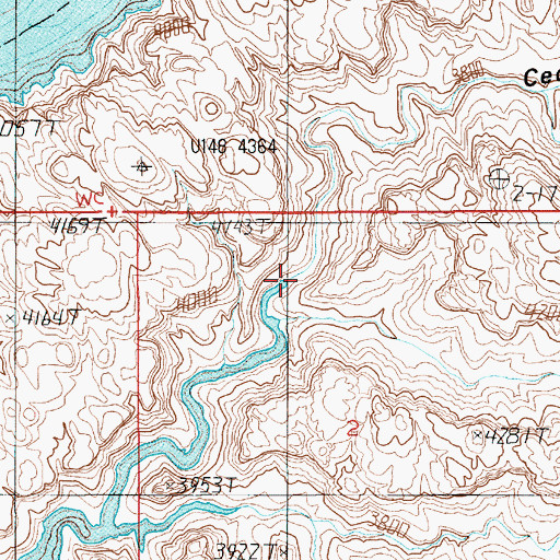 Topographic Map of Cedar Canyon, UT