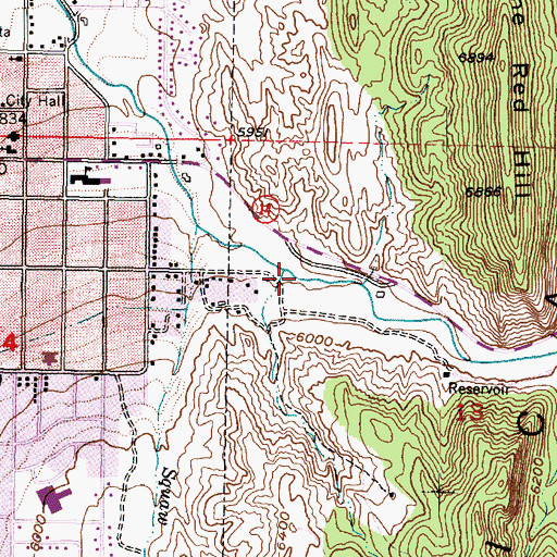Topographic Map of Cedar Canyon, UT