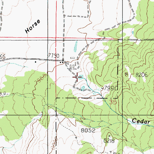 Topographic Map of Cedar Creek, UT