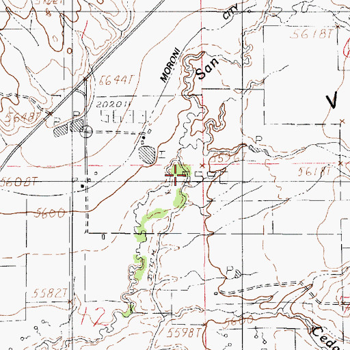 Topographic Map of Cedar Creek, UT