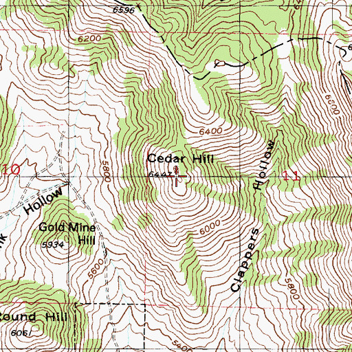 Topographic Map of Cedar Hill, UT