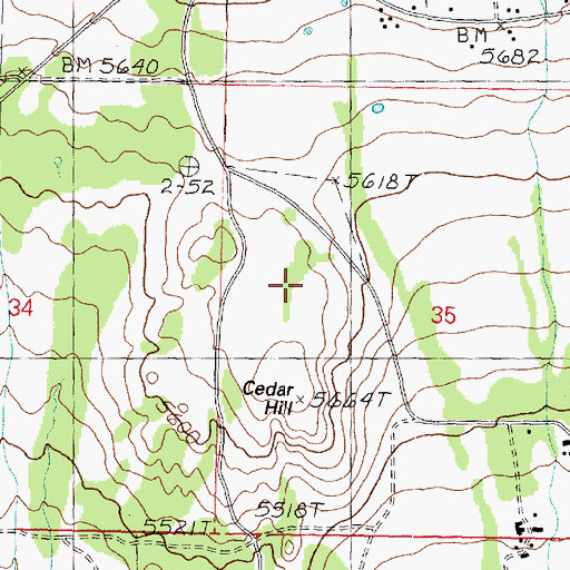 Topographic Map of Cedar Hill, UT