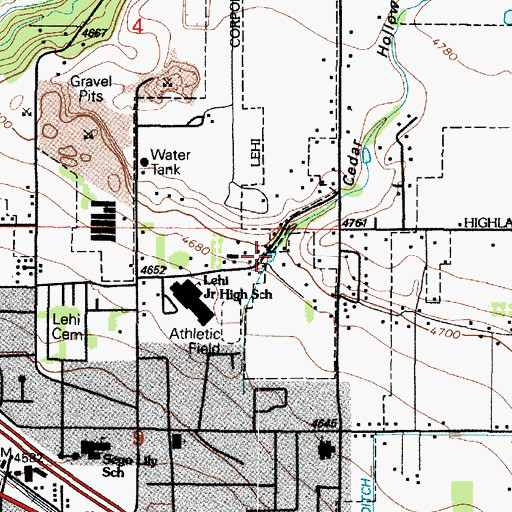 Topographic Map of Cedar Hollow, UT