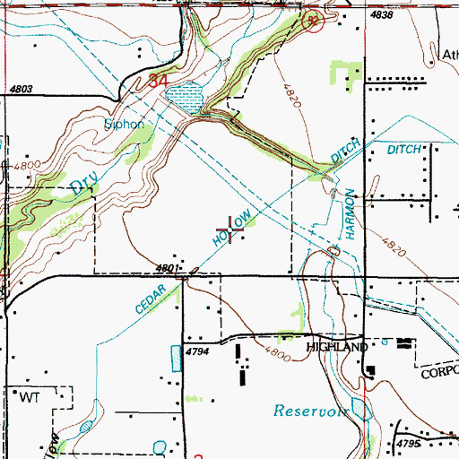 Topographic Map of Cedar Hollow Ditch, UT