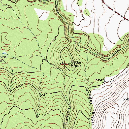 Topographic Map of Cedar Knoll, UT