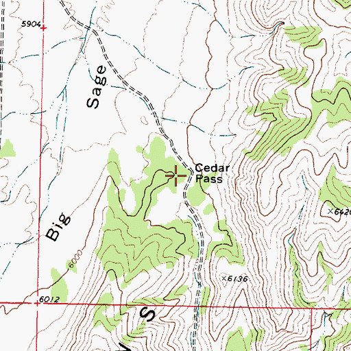 Topographic Map of Cedar Pass, UT
