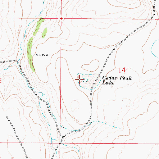 Topographic Map of Cedar Peak Lake, UT