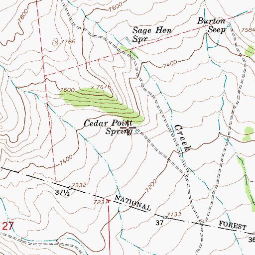 Topographic Map of Cedar Point Spring, UT