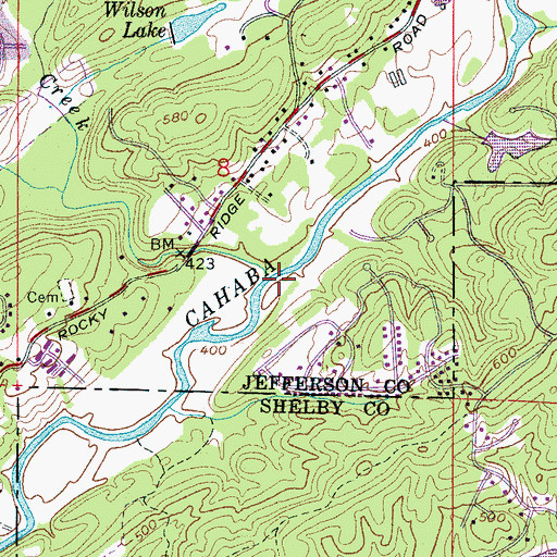 Topographic Map of Akron Ford, AL