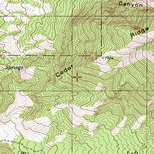 Topographic Map of Cedar Ridge, UT