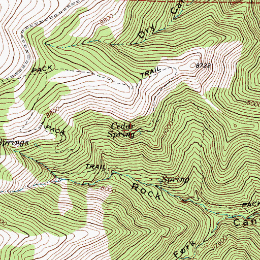 Topographic Map of Cedar Spring, UT