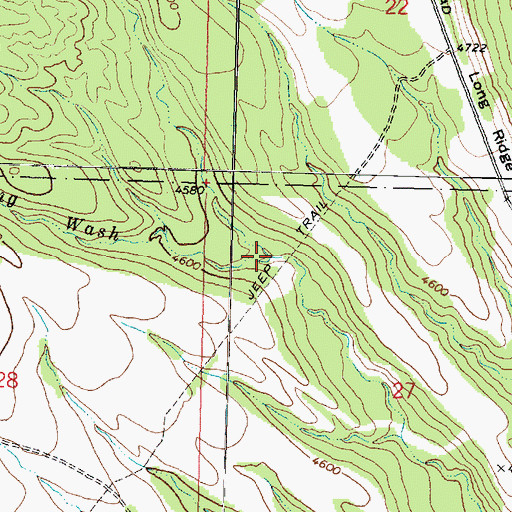 Topographic Map of Cedar Spring Wash, UT
