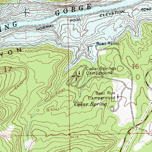 Topographic Map of Cedar Springs Campground, UT