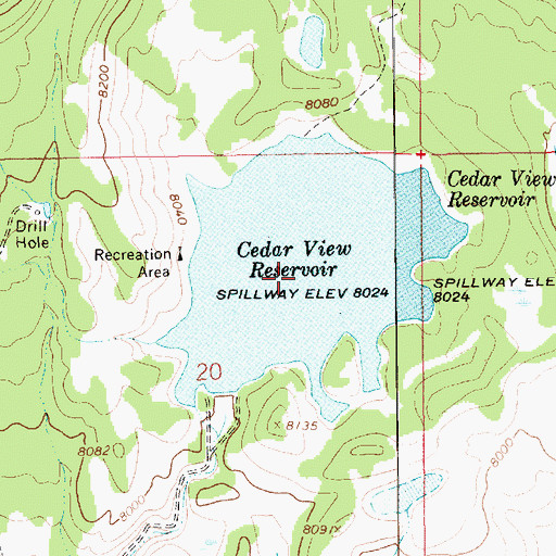 Topographic Map of Cedar View Reservoir, UT