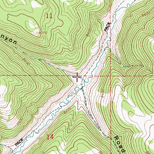 Topographic Map of Center Canyon, UT