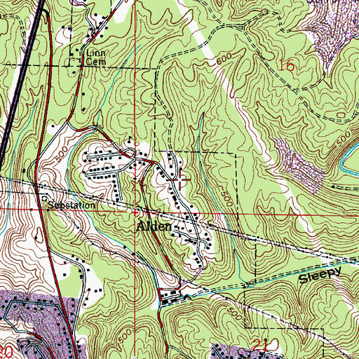 Topographic Map of Alden Elementary School, AL