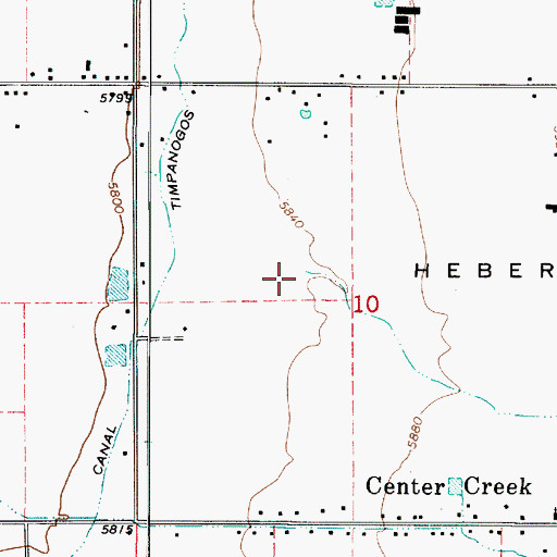Topographic Map of Center Creek, UT
